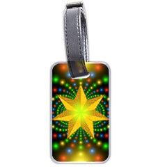 Christmas Star Fractal Symmetry Luggage Tags (two Sides) by Celenk