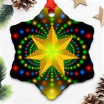 Christmas Star Fractal Symmetry Snowflake Ornament (Two Sides) Front