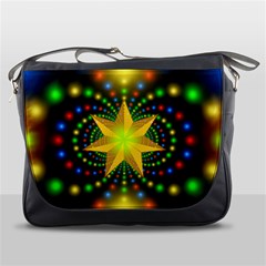 Christmas Star Fractal Symmetry Messenger Bags by Celenk