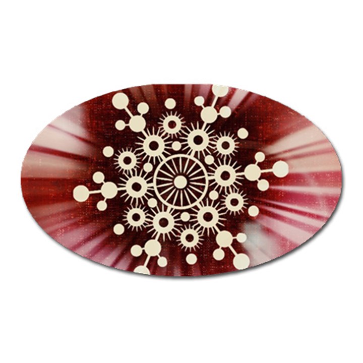 Background Star Red Abstract Oval Magnet