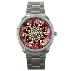 Background Star Red Abstract Sport Metal Watch by Celenk