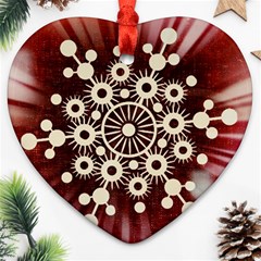 Background Star Red Abstract Heart Ornament (two Sides) by Celenk