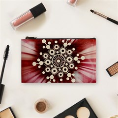 Background Star Red Abstract Cosmetic Bag (small)  by Celenk