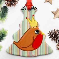 Bird Christmas Card Blue Modern Christmas Tree Ornament (two Sides) by Celenk