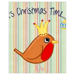 Bird Christmas Card Blue Modern Drawstring Bag (small) by Celenk