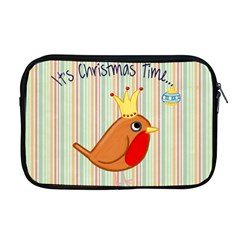 Bird Christmas Card Blue Modern Apple Macbook Pro 17  Zipper Case by Celenk