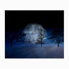 Winter Wintry Moon Christmas Snow Small Glasses Cloth by Celenk