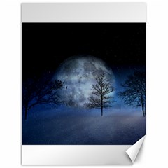 Winter Wintry Moon Christmas Snow Canvas 12  X 16   by Celenk