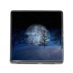 Winter Wintry Moon Christmas Snow Memory Card Reader (square) by Celenk