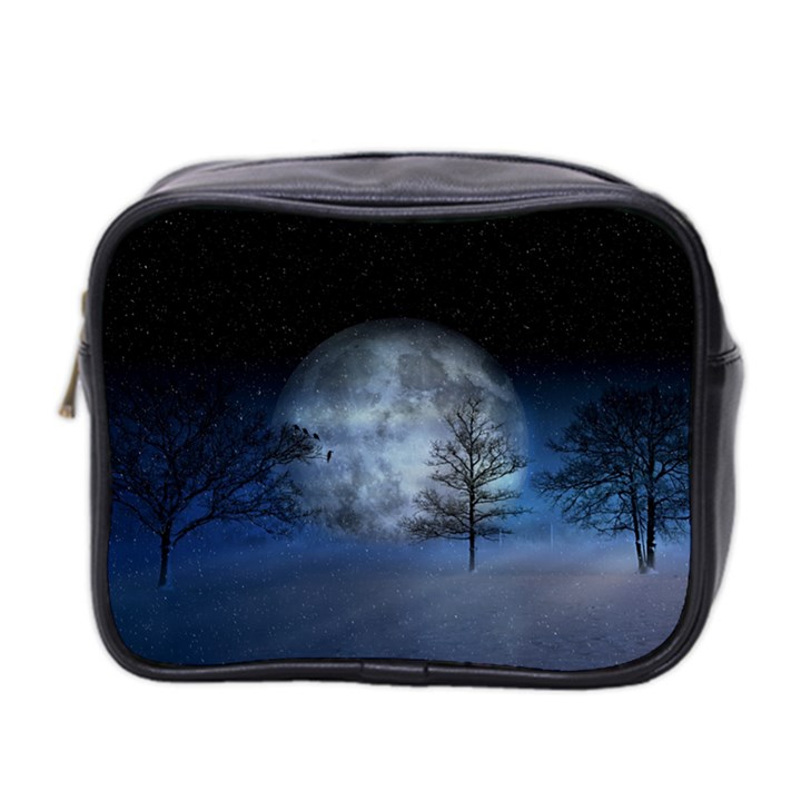 Winter Wintry Moon Christmas Snow Mini Toiletries Bag 2-Side