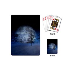 Winter Wintry Moon Christmas Snow Playing Cards (mini)  by Celenk