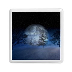 Winter Wintry Moon Christmas Snow Memory Card Reader (square)  by Celenk