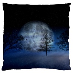 Winter Wintry Moon Christmas Snow Standard Flano Cushion Case (one Side) by Celenk