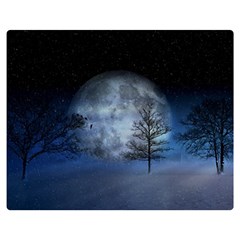 Winter Wintry Moon Christmas Snow Double Sided Flano Blanket (medium)  by Celenk