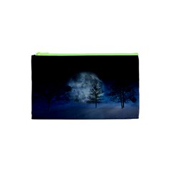 Winter Wintry Moon Christmas Snow Cosmetic Bag (xs) by Celenk