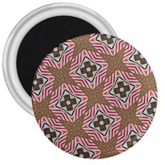 Pattern Texture Moroccan Print 3  Magnets by Celenk