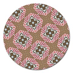 Pattern Texture Moroccan Print Magnet 5  (round) by Celenk