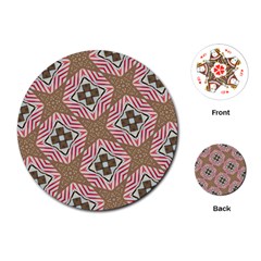 Pattern Texture Moroccan Print Playing Cards (round)  by Celenk