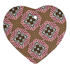 Pattern Texture Moroccan Print Heart Ornament (two Sides) by Celenk