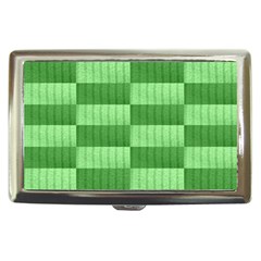 Wool Ribbed Texture Green Shades Cigarette Money Cases by Celenk