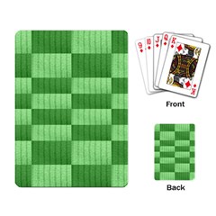 Wool Ribbed Texture Green Shades Playing Card by Celenk