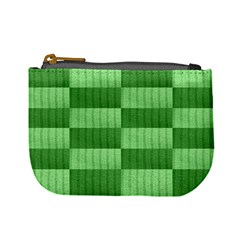 Wool Ribbed Texture Green Shades Mini Coin Purses by Celenk