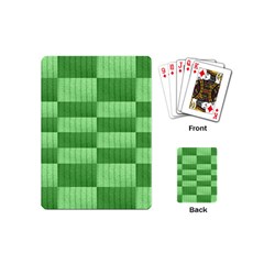 Wool Ribbed Texture Green Shades Playing Cards (mini)  by Celenk