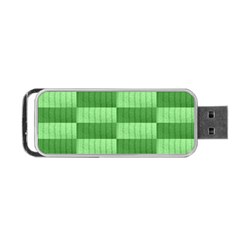 Wool Ribbed Texture Green Shades Portable Usb Flash (one Side) by Celenk