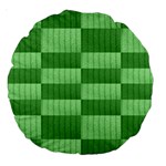 Wool Ribbed Texture Green Shades Large 18  Premium Round Cushions Back