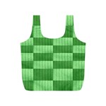 Wool Ribbed Texture Green Shades Full Print Recycle Bags (S)  Front