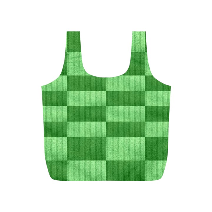 Wool Ribbed Texture Green Shades Full Print Recycle Bags (S) 