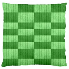 Wool Ribbed Texture Green Shades Large Flano Cushion Case (two Sides) by Celenk