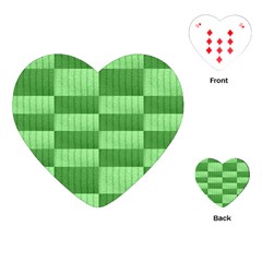 Wool Ribbed Texture Green Shades Playing Cards (heart)  by Celenk