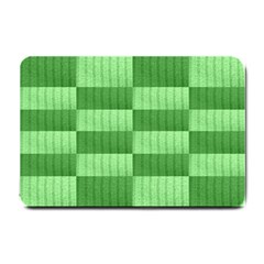 Wool Ribbed Texture Green Shades Small Doormat  by Celenk