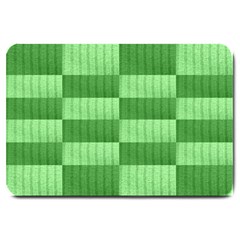 Wool Ribbed Texture Green Shades Large Doormat  by Celenk