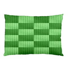 Wool Ribbed Texture Green Shades Pillow Case by Celenk