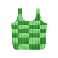 Wool Ribbed Texture Green Shades Full Print Recycle Bags (s)  by Celenk