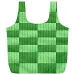 Wool Ribbed Texture Green Shades Full Print Recycle Bags (L)  Back