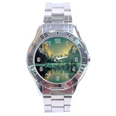 Yosemite Park Landscape Sunrise Stainless Steel Analogue Watch by Celenk