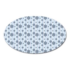 Snowflakes Winter Christmas Card Oval Magnet by Celenk