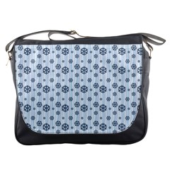 Snowflakes Winter Christmas Card Messenger Bags by Celenk