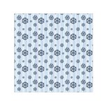 Snowflakes Winter Christmas Card Small Satin Scarf (Square) Front