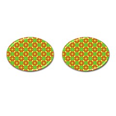 Pattern Texture Christmas Colors Cufflinks (oval) by Celenk