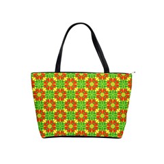 Pattern Texture Christmas Colors Shoulder Handbags by Celenk