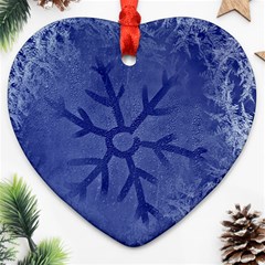 Winter Hardest Frost Cold Ornament (heart) by Celenk