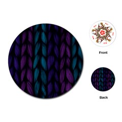 Background Weave Plait Blue Purple Playing Cards (round)  by Celenk