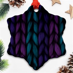 Background Weave Plait Blue Purple Snowflake Ornament (two Sides) by Celenk