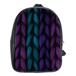 Background Weave Plait Blue Purple School Bag (XL) Front