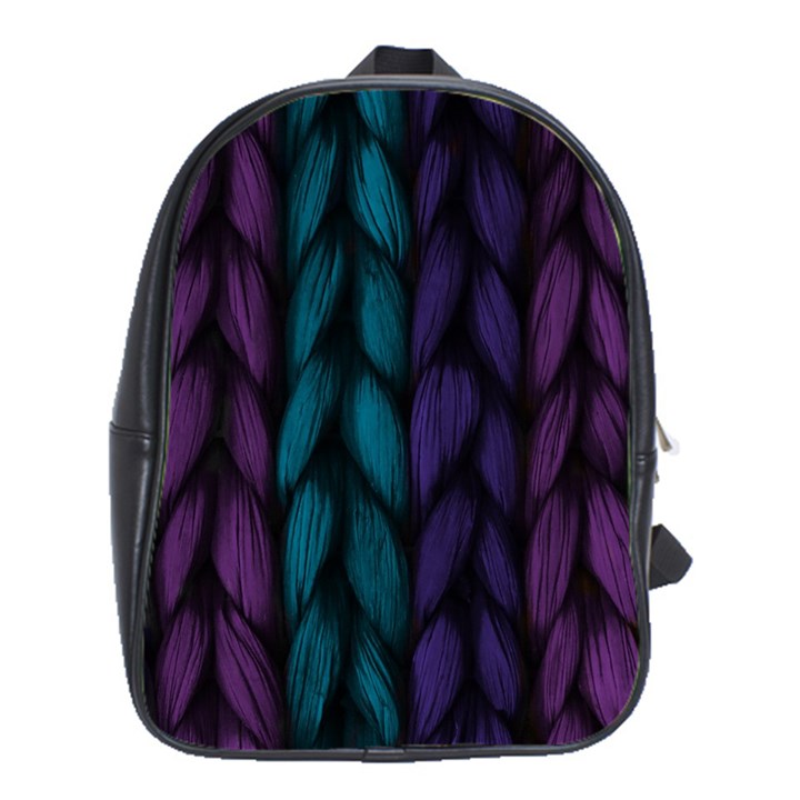 Background Weave Plait Blue Purple School Bag (XL)