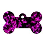 Abstract Background Purple Bright Dog Tag Bone (Two Sides) Front